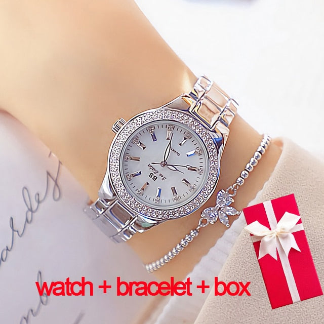 Women's Stainless Steel Casual Watch (Gift Set Options Available)